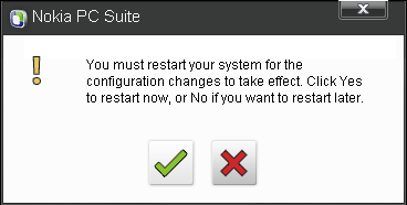 Bad dialog box from Nokia PC Suite Installation