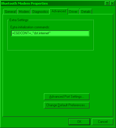 Extra initlization string screenshot