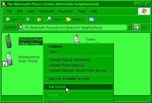 Right click Phone > Pair Device screenshot