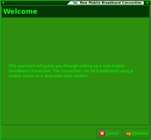 New Mobile Broadband Connection - Welcome screen