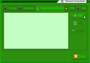 Network Connections - Add a new Mobile Broadband Connection