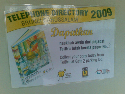 Notice to collect Telephone Directory 2009