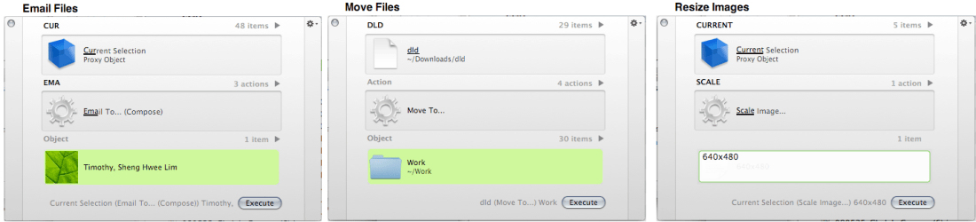 quicksilver in action email files move files resize images