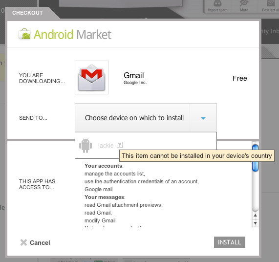 android gmail cannot be installed