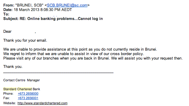 Standard Charted Email
